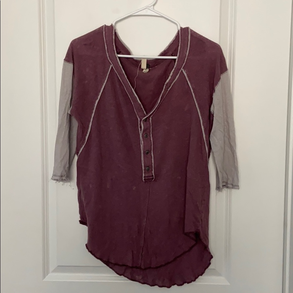 Free people distressed baseball tee